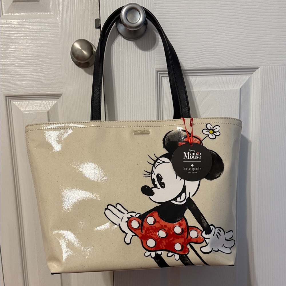 Kate Spade Cream and Black Minnie Mouse Tote